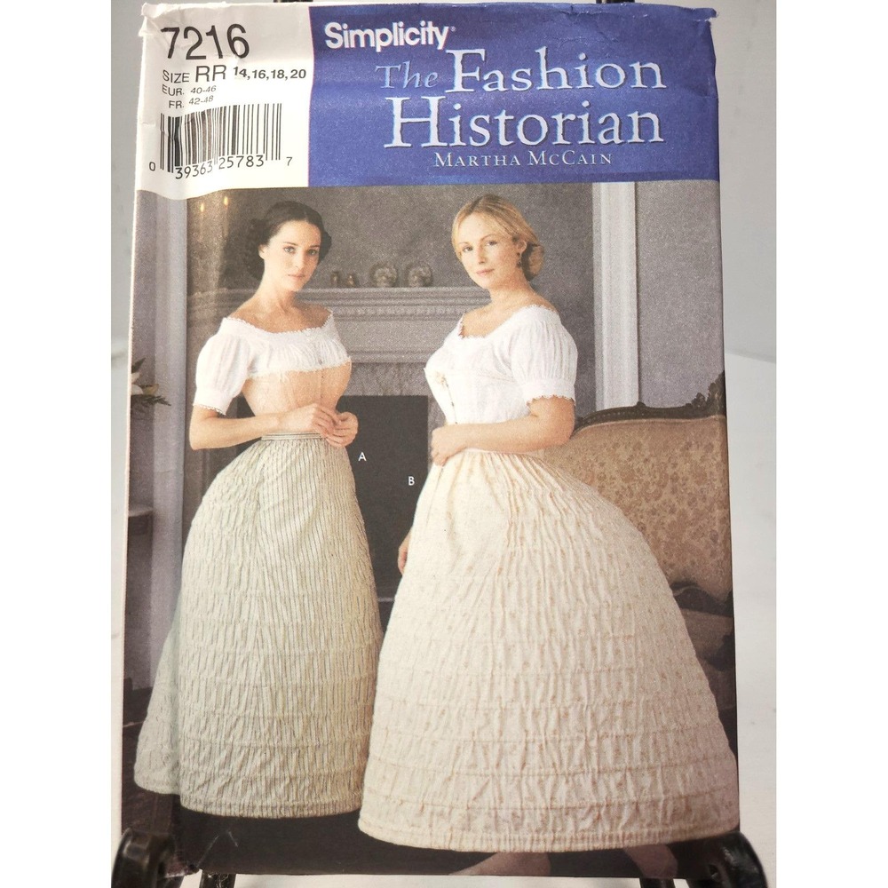 Hoop Skirt Crinoline Civil War Costume Size 14-20 Simplicity 7216 Uncut Pattern
